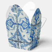 アンティークヴィンテージポルトガルのタイル模様 – Azulejo フェイバーボックス (オープン)