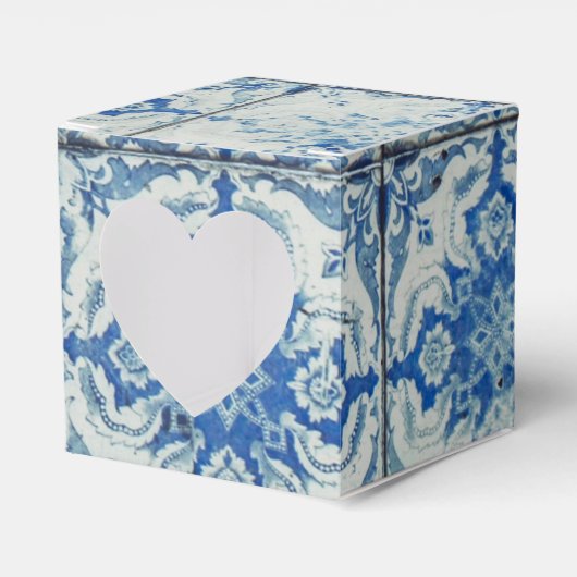 アンティークヴィンテージポルトガルのタイル模様 – Azulejo フェイバーボックス (正面サイド)