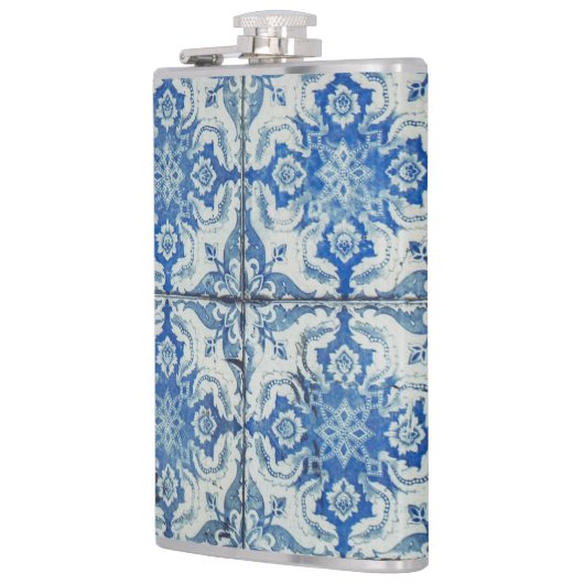 アンティークヴィンテージポルトガルのタイル模様 – Azulejo フラスク (左)