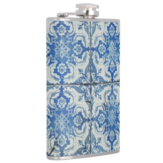 アンティークヴィンテージポルトガルのタイル模様 – Azulejo フラスク (右)