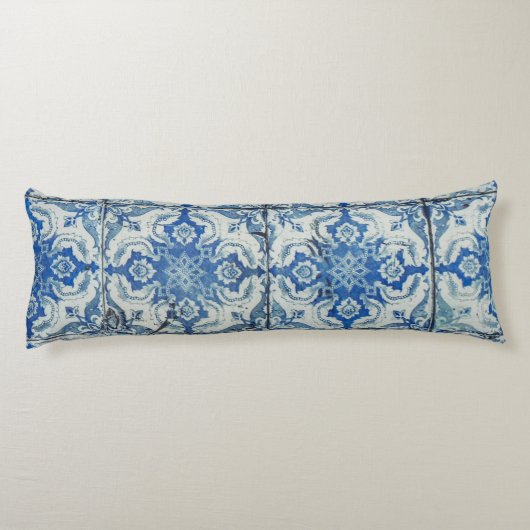 アンティークヴィンテージポルトガルのタイル模様 – Azulejo ボディピロー (裏面)