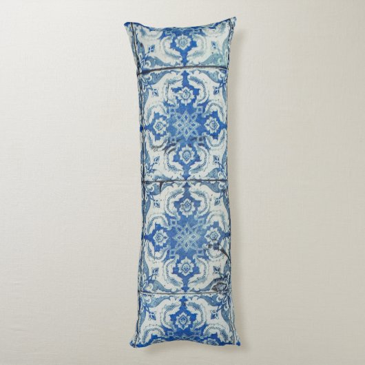 アンティークヴィンテージポルトガルのタイル模様 – Azulejo ボディピロー (裏面 (縦))