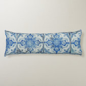 アンティークヴィンテージポルトガルのタイル模様 – Azulejo ボディピロー (正面)