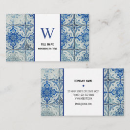 アンティークヴィンテージポルトガルのタイル模様 – Azulejo 名刺