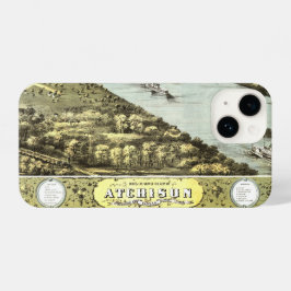 アンティークヴィンテージマップアチソンリバーカンザス1869 iPhone 14ケース