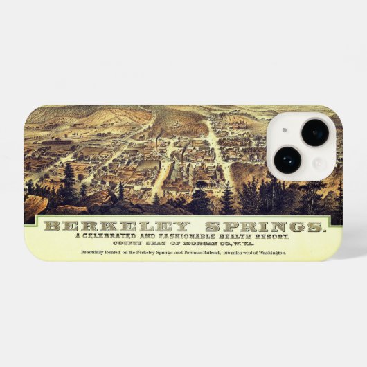 アンティークヴィンテージマップBerkeley春W.Va.1889 iPhoneケース (裏面横)