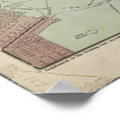 アンティークヴィンテージマンハッタンニューヨークの地図 ポスター (角)