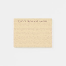 アンティークヴィンテージミュージカルスコアシート音楽先生 ポストイット