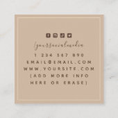 アンティークヴィンテージモスバタフライイベントプランナーブラウン スクエア名刺 (裏面)