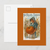 アンティークヴィンテージライスガーデンパンプキンシードPC シーズンポストカード (正面/裏面)