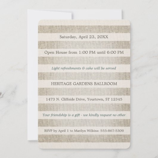 アンティークヴィンテージリネン |年の写真の選択3 招待状 (裏面)