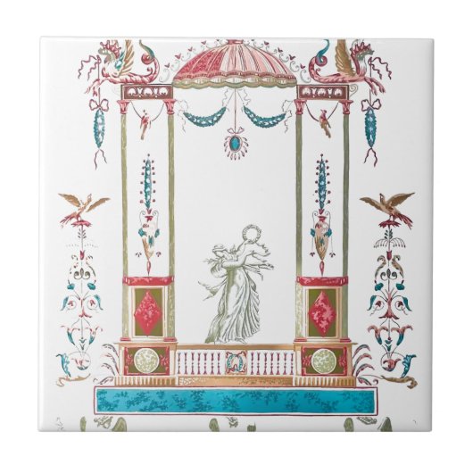 アンティークヴィンテージルイXV王室のフローラバックスプラッシュ タイル (正面)