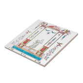 アンティークヴィンテージルイXV王室のフローラバックスプラッシュ タイル (側面)