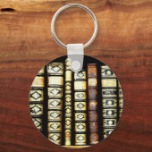 アンティークヴィンテージレザーブックパターン キーホルダー (正面)