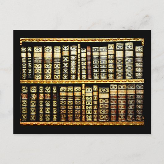 アンティークヴィンテージレザーブックパターン ポストカード (正面)