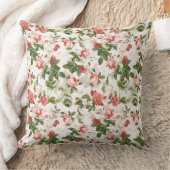 アンティークヴィンテージレッドテバラパターンピンク クッション (ブランケット)