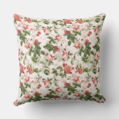 アンティークヴィンテージレッドテバラパターンピンク クッション (裏面)