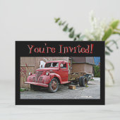 アンティークヴィンテージレッドトラック招待されました! 招待状 (スタンド正面)