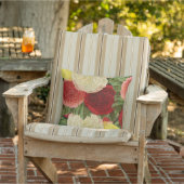 アンティークヴィンテージレッドホワイトピンクイエローローズ アウトドアクッション (椅子)