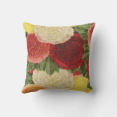 アンティークヴィンテージレッドホワイトピンクイエローローズ アウトドアクッション (裏面)