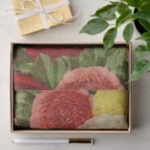 アンティークヴィンテージレッドホワイトピンクイエローローズ 薄葉紙 (ギフト)