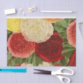 アンティークヴィンテージレッドホワイトピンクイエローローズ 薄葉紙 (クラフト)