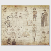 アンティークヴィンテージレディーガールファッション ラッピングペーパー (フラット)