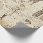 アンティークヴィンテージレディーガールファッション ラッピングペーパー (角)