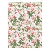 アンティークヴィンテージレドゥーテバラパターンピンク テーブルクロス (正面)