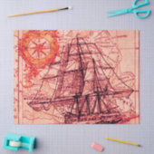 アンティークヴィンテージ切り離しマップフェイクキャンバス印刷 薄葉紙 (クラフト)