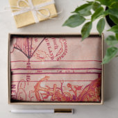 アンティークヴィンテージ切り離しマップフェイクキャンバス印刷 薄葉紙 (ギフト)