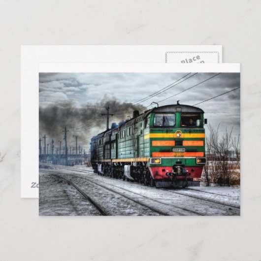 アンティークヴィンテージ列車又は機関車はがき ポストカード (正面/裏面)