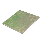 アンティークヴィンテージ動揺してライトグリーンとベージュ タイル (側面)