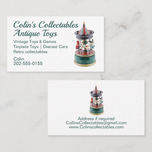 アンティークヴィンテージ収集玩具 名刺 (正面/裏面)