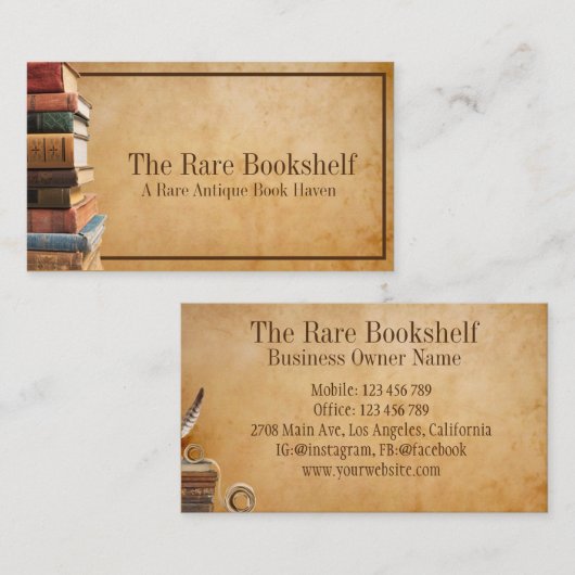 アンティークヴィンテージ古希少書店 名刺 (正面/裏面)