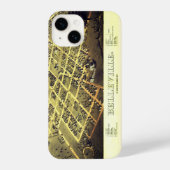 アンティークヴィンテージ地図ベルヴィルイリノイ州1867 iPhoneケース (裏面)