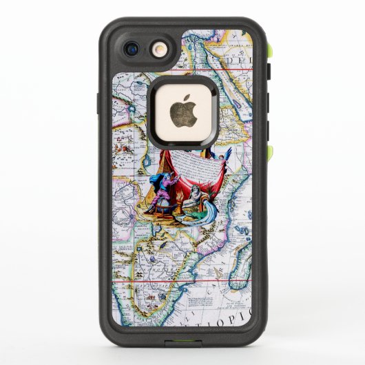 アンティークヴィンテージ地図 LifeProof iPhoneケース (裏面)