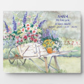 アンティークヴィンテージ手押し車と花inガーデン フォトプラーク (正面)