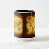 アンティークヴィンテージ歴史旧世界地図コーヒーマグ ツートーンマグカップ (中央)