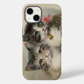 アンティークヴィンテージ猫かわいい子猫のボウコケット Case-Mate iPhoneケース (裏面)