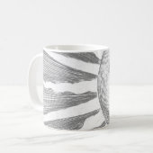 アンティークヴィンテージ白黒サン顔 コーヒーマグカップ (正面左)