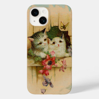 アンティークヴィンテージ絵画猫のかわいい蝶 Case-Mate iPhone 14ケース