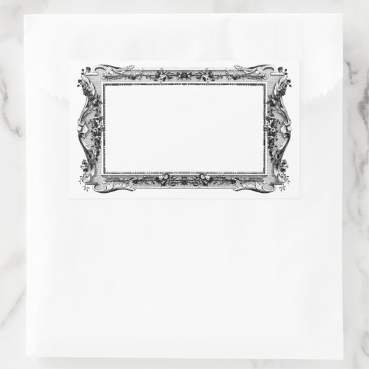 アンティークヴィンテージ複雑なエッチングフレーム 長方形シール (バッグ)