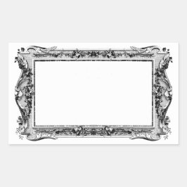 アンティークヴィンテージ複雑なエッチングフレーム 長方形シール