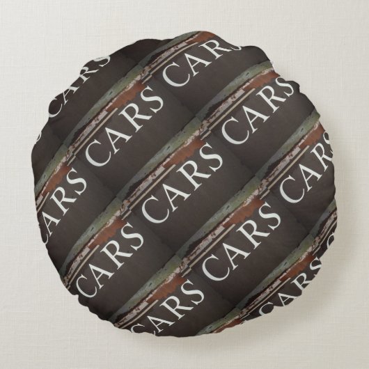 アンティークヴィンテージ車標識 ラウンドクッション (裏面)