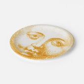 アンティークヴィンテージ金ゴールドイエローサン顔 ペーパープレート (アングル)