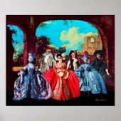 アンティークヴェネツィアの操り人形、仮装マスク ポスター (正面)