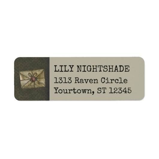 アンティーク不気味レターオータム差出人住所ラベル ラベル (正面)