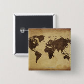 アンティーク世界地図のクローズアップ3 缶バッジ (正面&裏面)