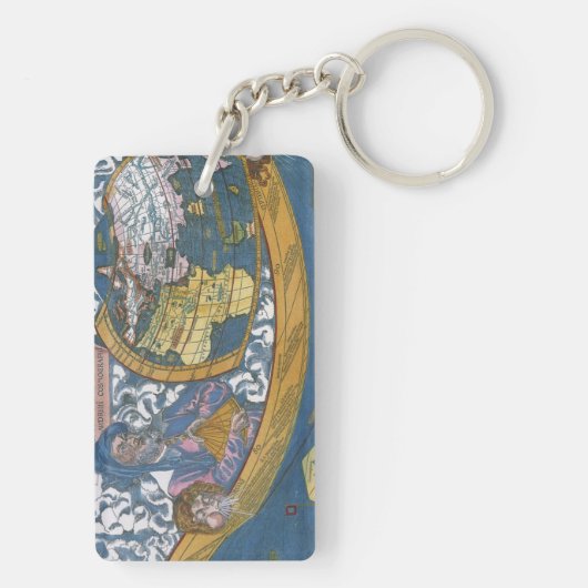 アンティーク世界地図クラウディウス・プトレミー, 1507 キーホルダー (裏面)